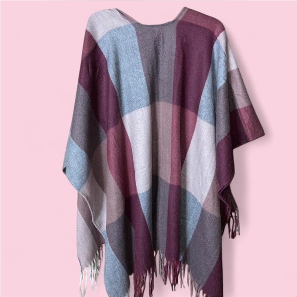 Woolrich fold over fringed Blanket shawl OS - Picture 7 of 9